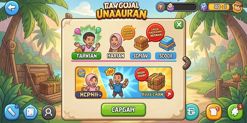 Pengaturan level yang penuh tantangan.